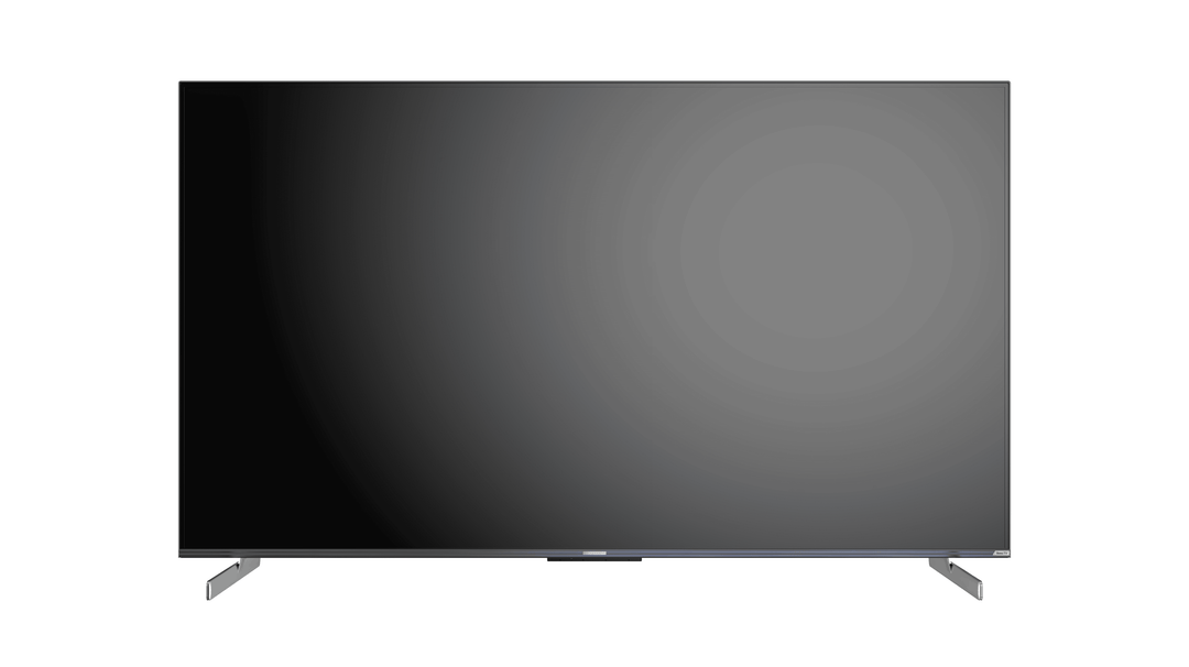 Front view of Pioneer 65" OLED Roku TV