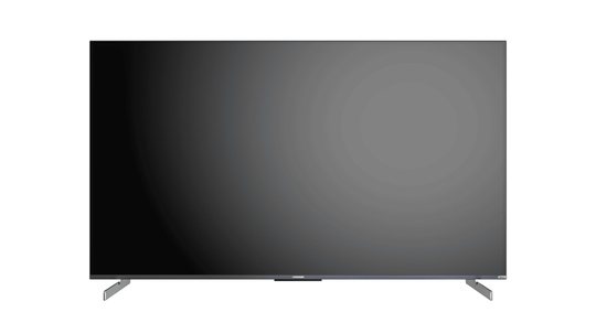 Front view of Pioneer 65" OLED Roku TV