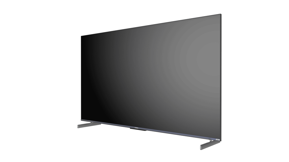 Right-perspective view of Pioneer 65" OLED Roku TV